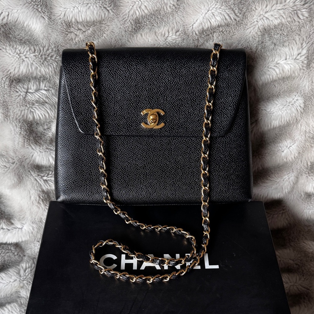 Chanel Rare Flap Box Caviar Bag